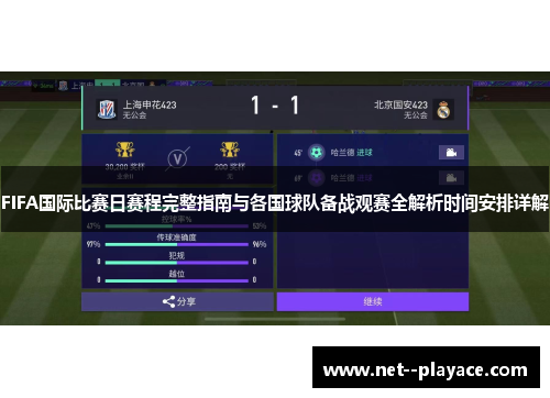 FIFA国际比赛日赛程完整指南与各国球队备战观赛全解析时间安排详解 FIFA国际比赛日赛程完整指南与各国球队备战观赛全解析时间安排详解